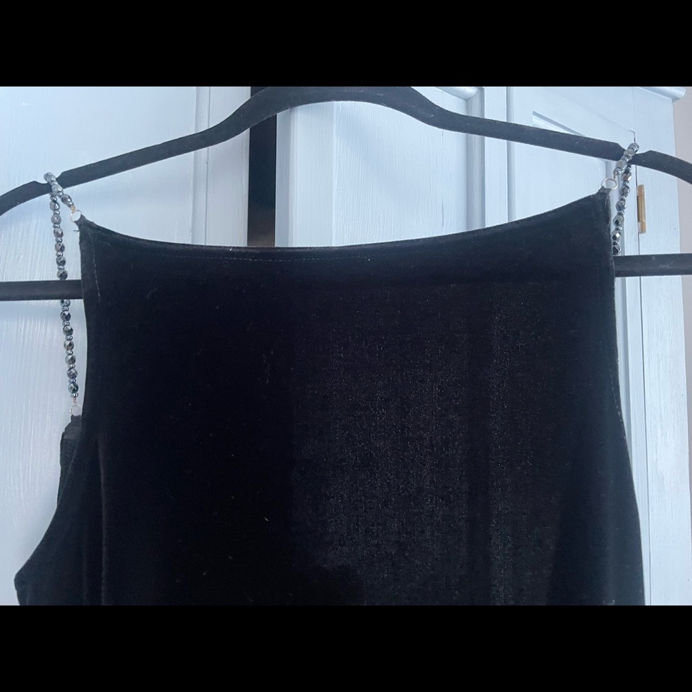 Vintage Black velvet backless maxi dress